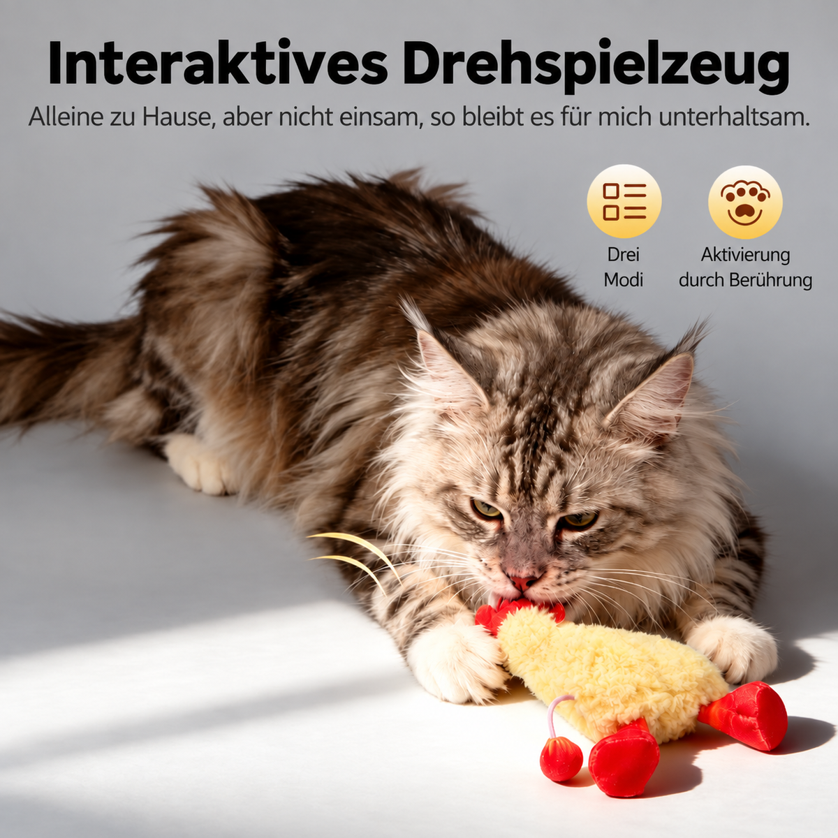 Interaktives Katzenspielzeug: zappelnde Garnele