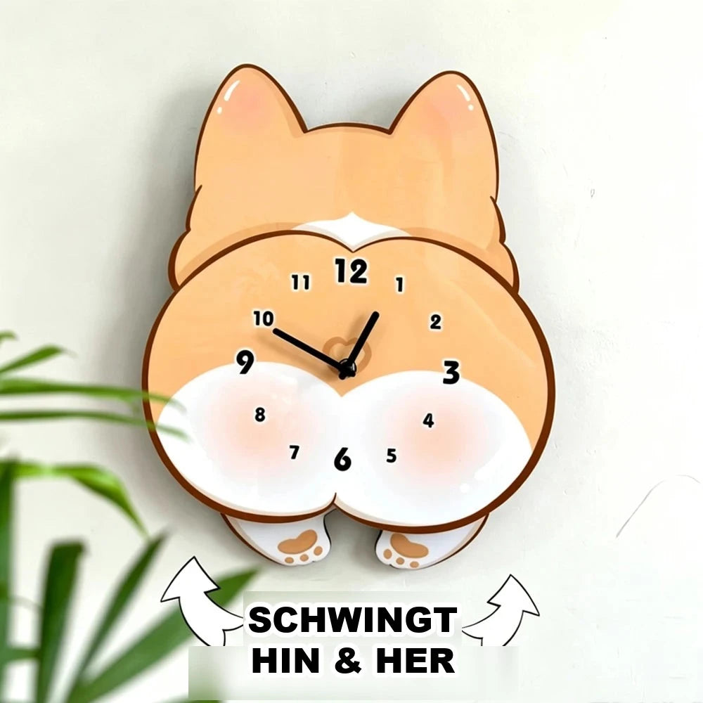 ShibaZeit – Wanduhr im Cartoon-Tierlook 🐕🕐