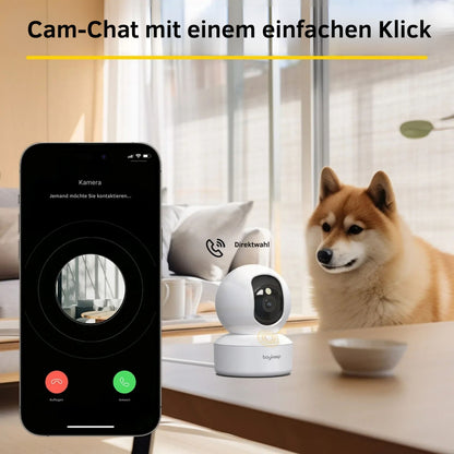 Boykeep 2K Smart Haustierkamera mit App-Steuerung | 360° Indoor Hund- & Baby-Monitor mit Nachtsicht