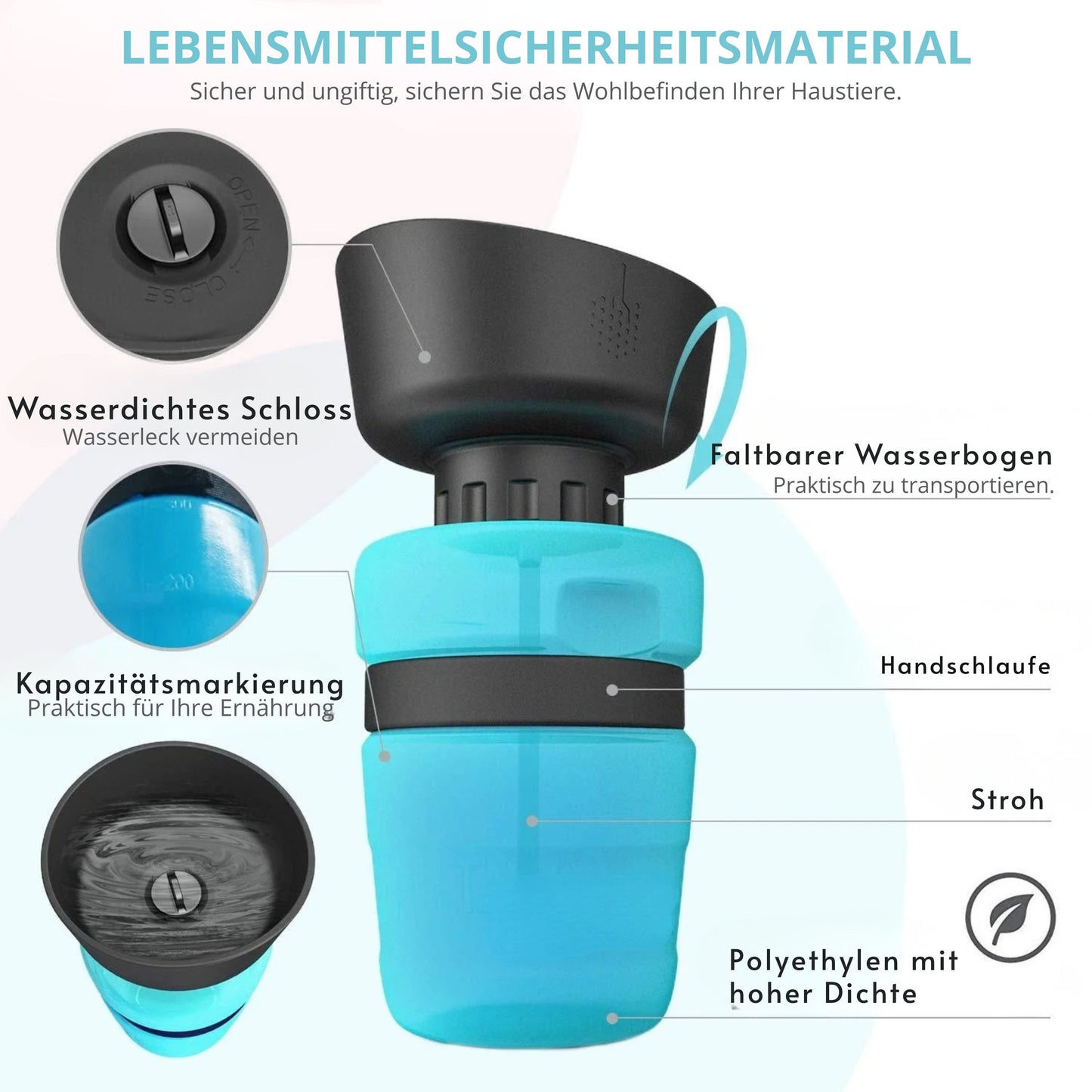 Faltbare Hunde Trinkflasche