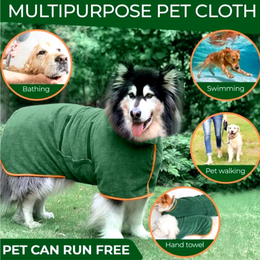 Hundebademantel aus Mikrofaser