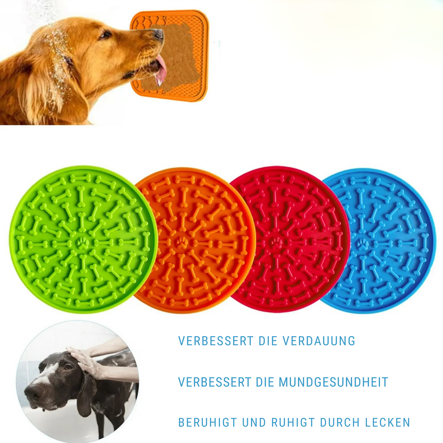 StickyPaw Leckmatte für Hunde & Katzen – Saugnapf Slow Feeder
