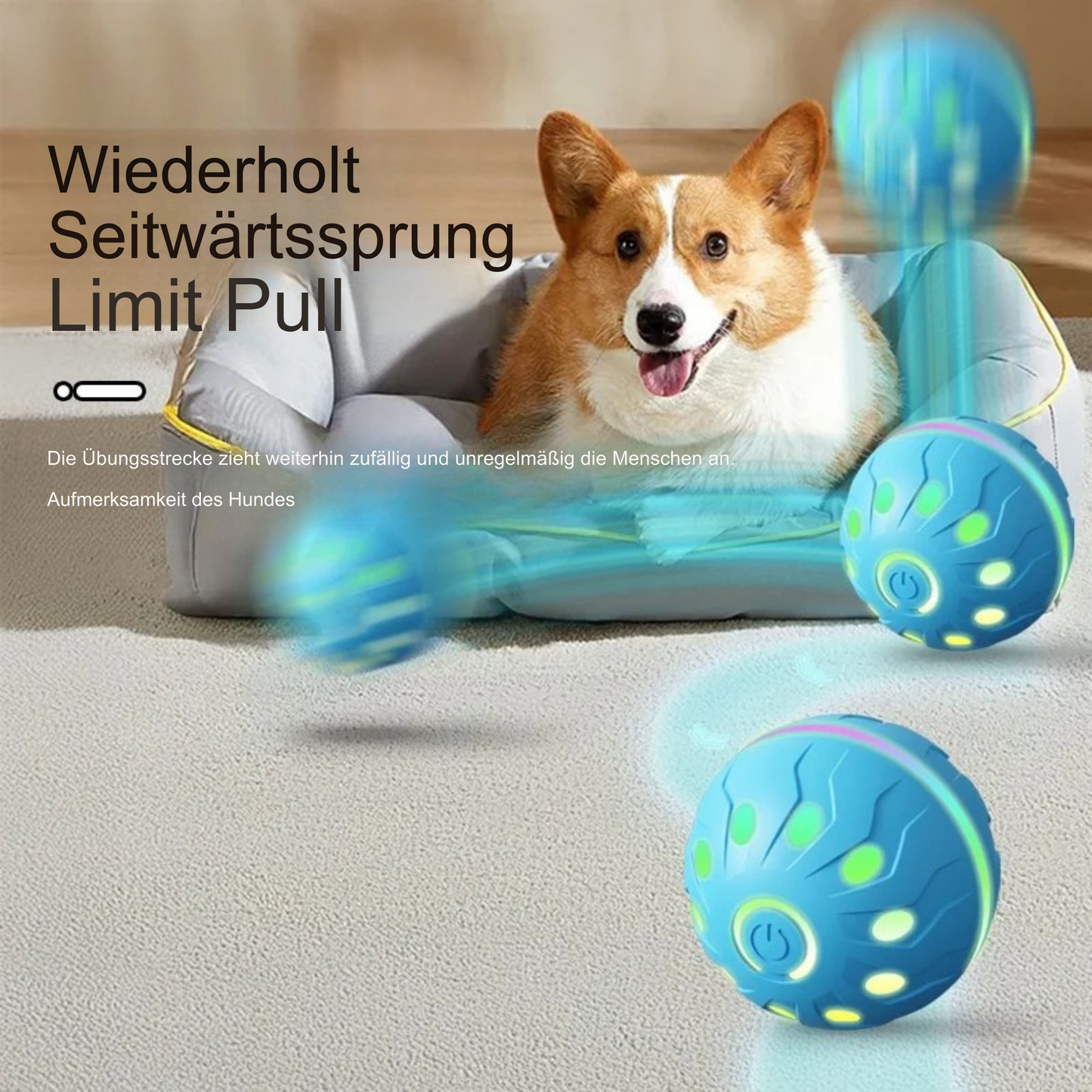 PlayPulse Elektrischer Hundeball – Interaktives Rollspielzeug für Hunde