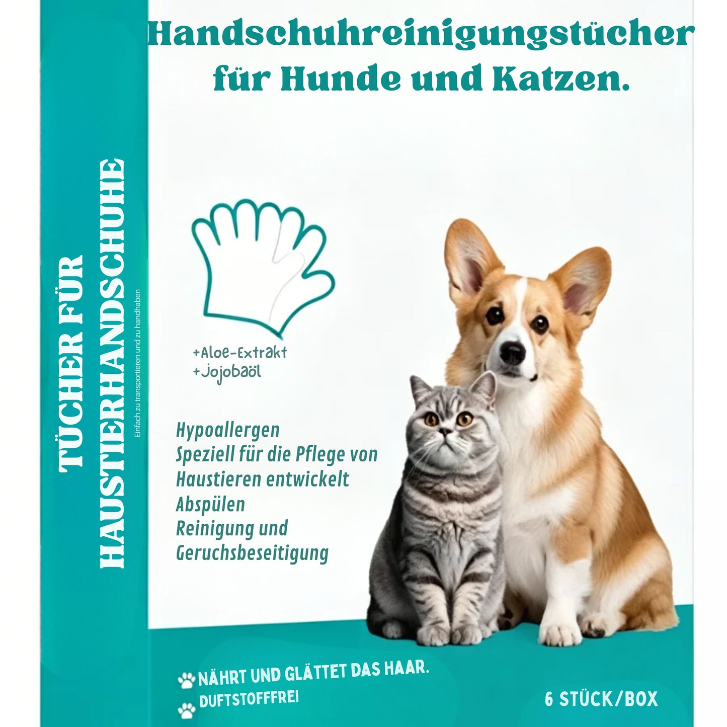 PfotenFrisch Fellpflege-Handschuhe ohne Ausspülen