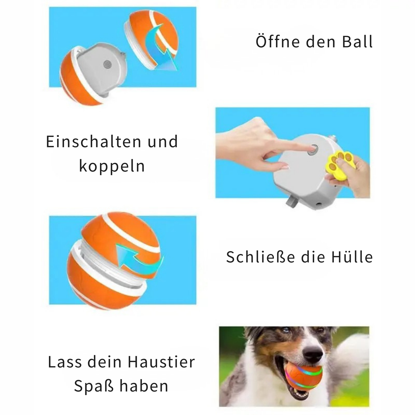 Intelligenter interaktiver Rollball für Hunde & Katzen
