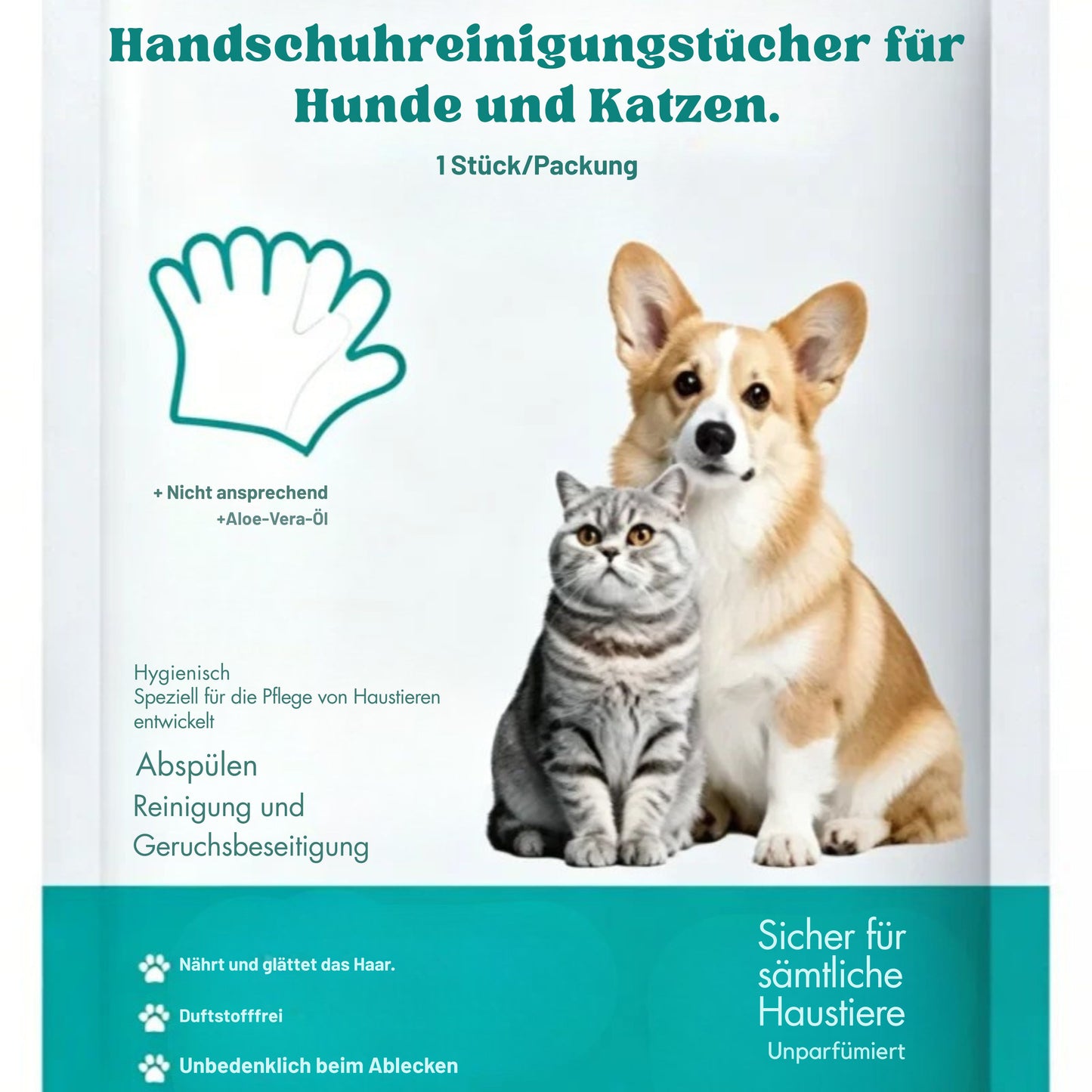 PfotenFrisch Fellpflege-Handschuhe ohne Ausspülen