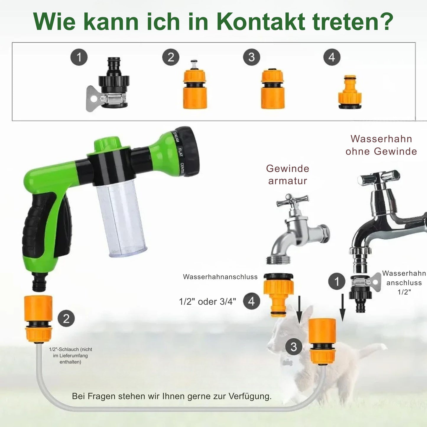 8-in-1 Hunde-Duschsprüher