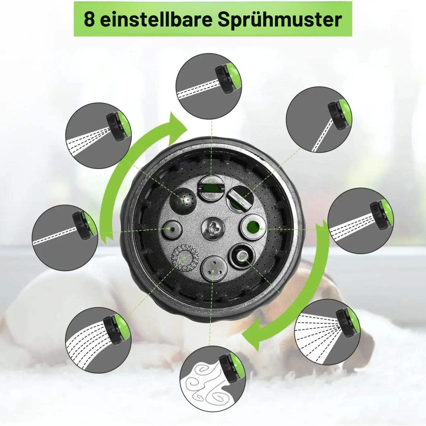 8-in-1 Hunde-Duschsprüher