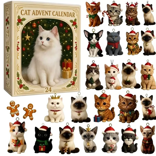 Adventskalender mit 24 Katzen-Anhängern 🎄🐱