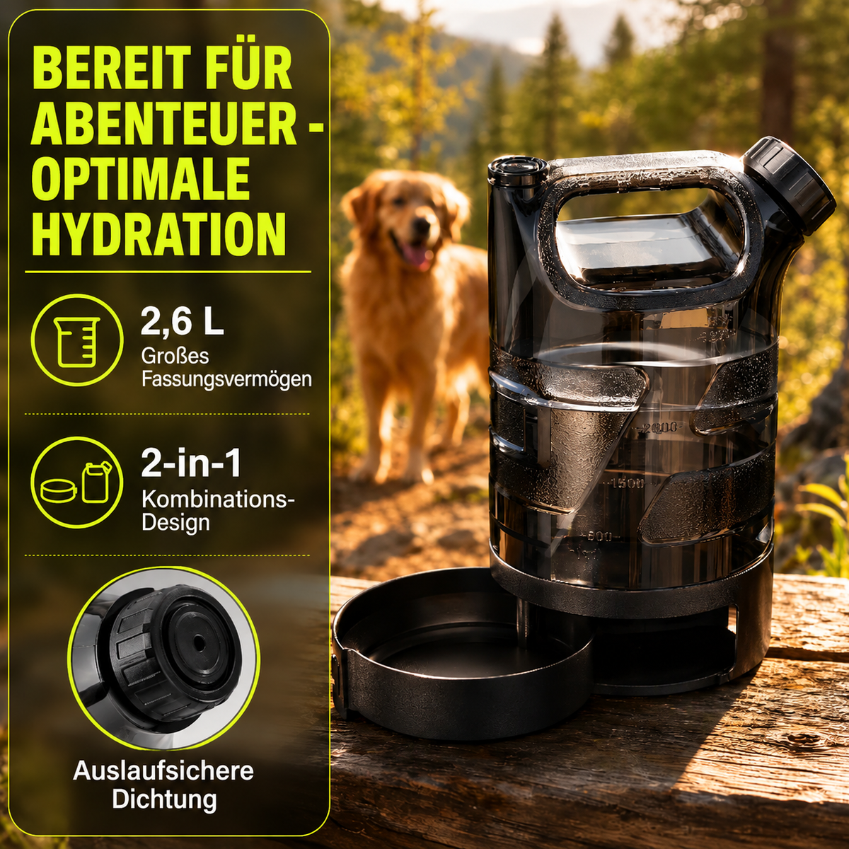 Tragbarer Wasserspender für Hunde, 2,6 l 🐶💧