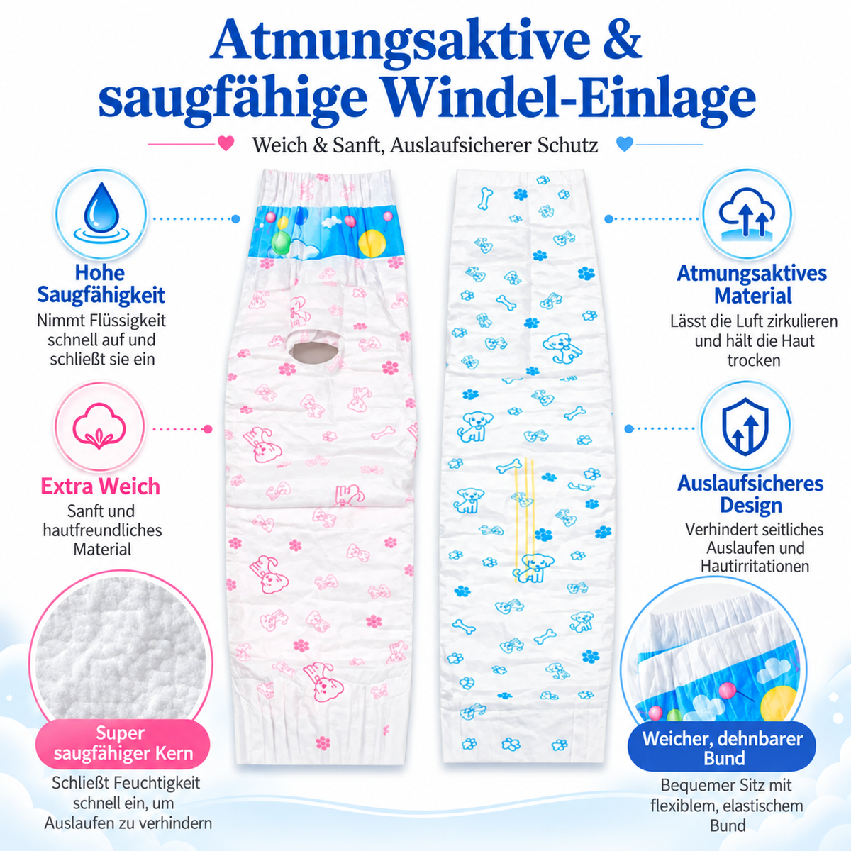 Einweg-Hundewindeln – 40er-Pack 🐶💧