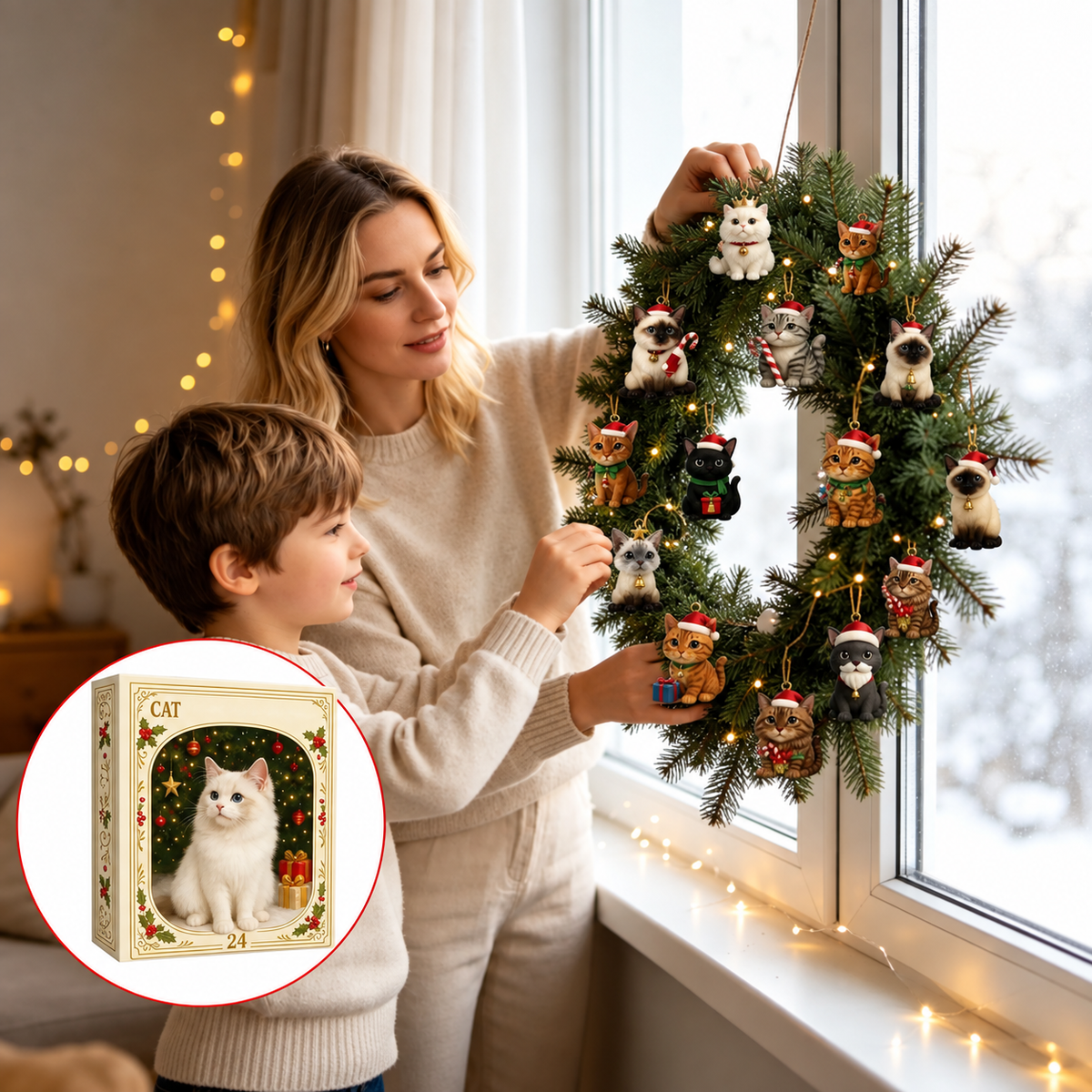Adventskalender mit 24 Katzen-Anhängern 🎄🐱