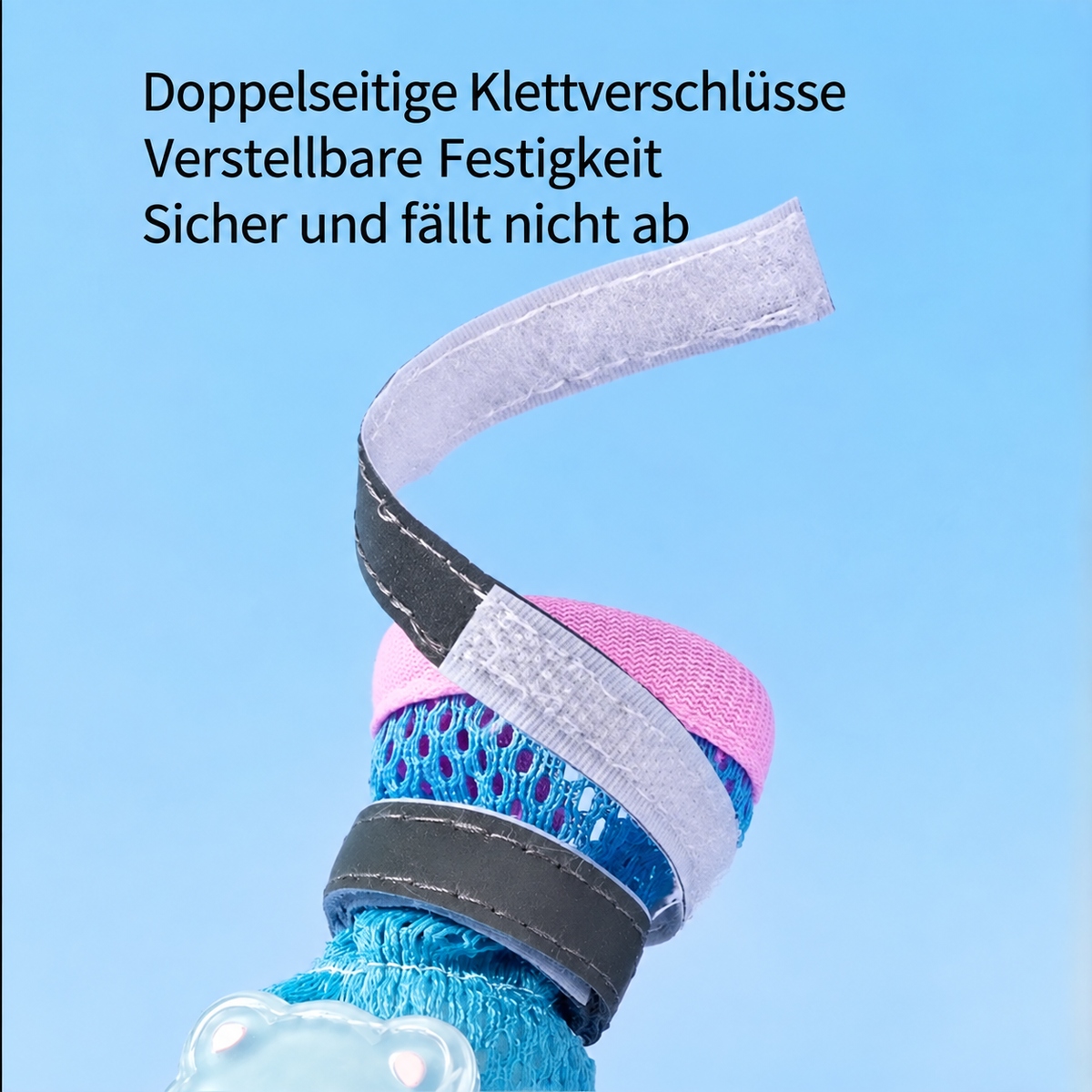 Atmungsaktive Mesh-Hundeschuhe mit Bären-Motiv (4 Stück)