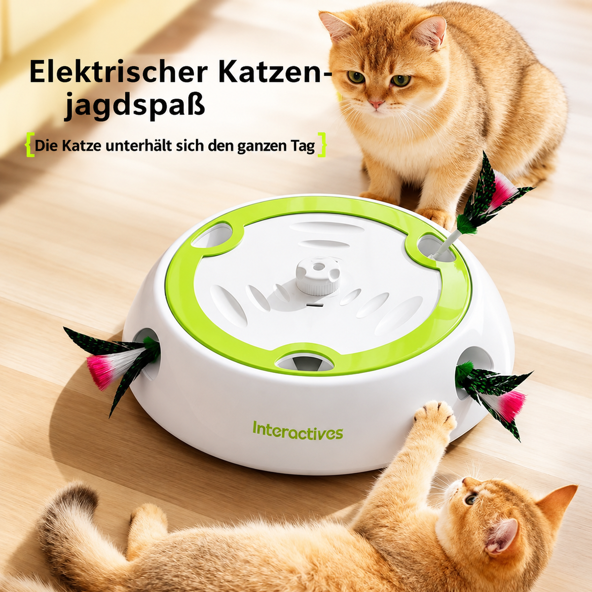 Interaktives Katzen-Federspielzeug