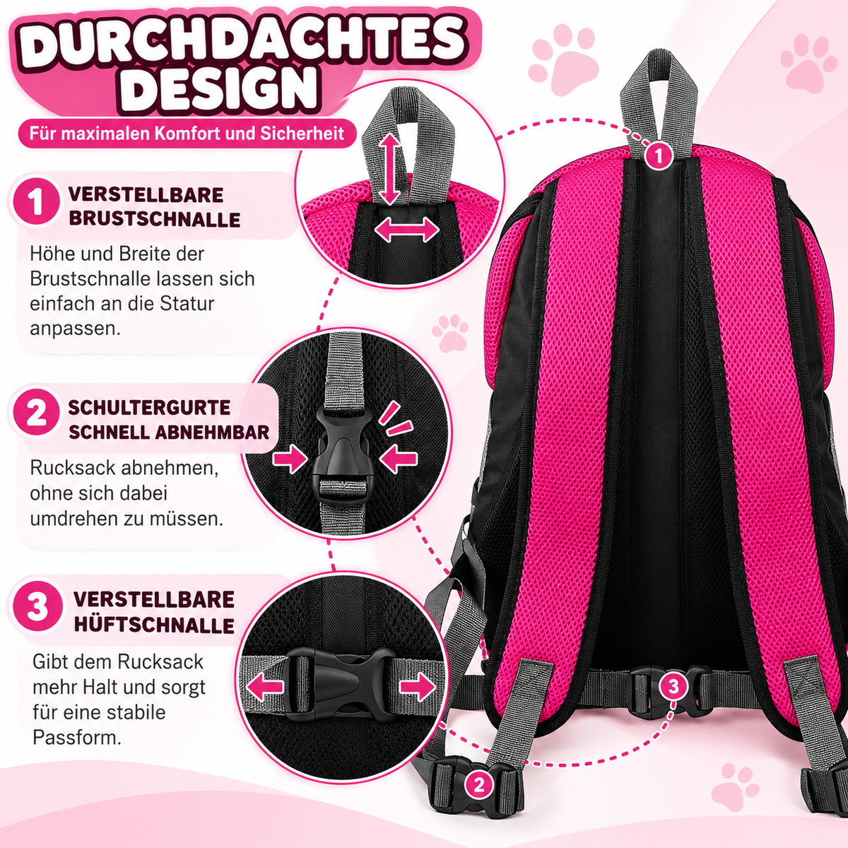 VornePfoten – Atmungsaktiver Tragerucksack 🎒🐕