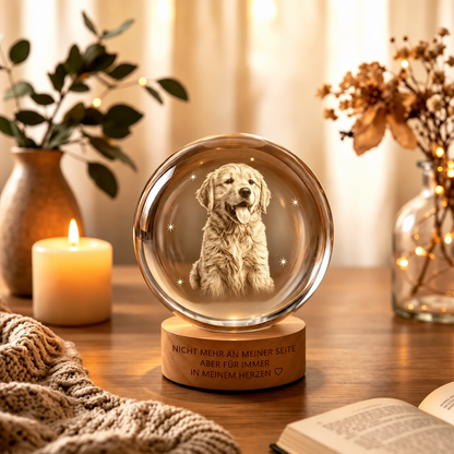 EwigePfote – Personalisierte Erinnerungskugel aus Kristall 🔮🐾