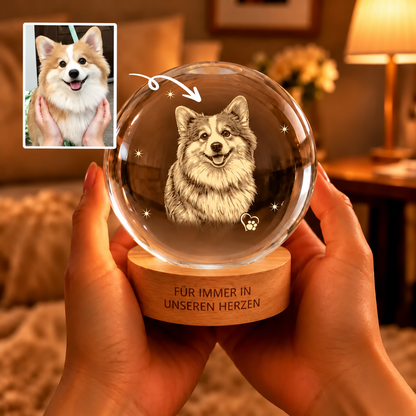EwigePfote – Personalisierte Erinnerungskugel aus Kristall 🔮🐾