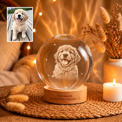 EwigePfote – Personalisierte Erinnerungskugel aus Kristall 🔮🐾