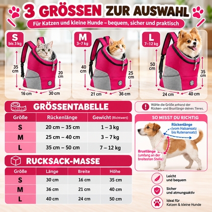 VornePfoten – Atmungsaktiver Tragerucksack 🎒🐕