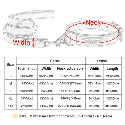 Personalisiertes Leder Hundehalsband mit Leine