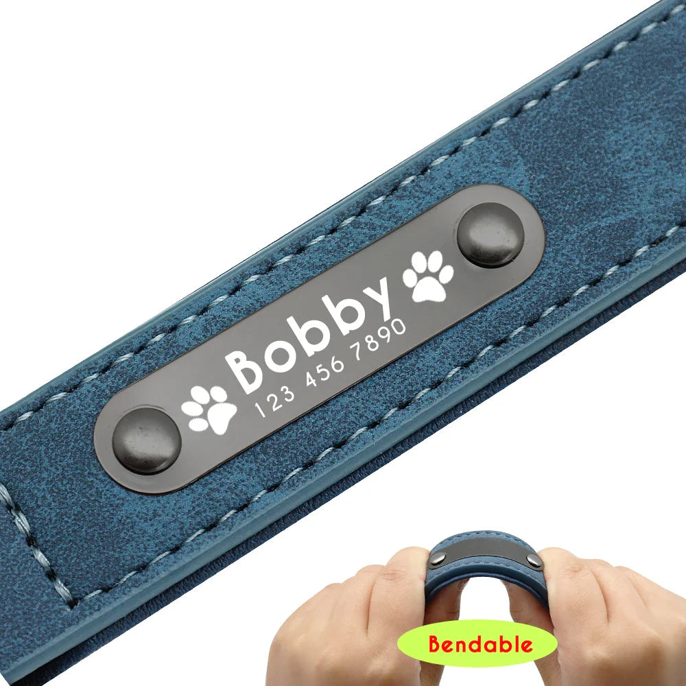 Personalisiertes Leder Hundehalsband mit Leine