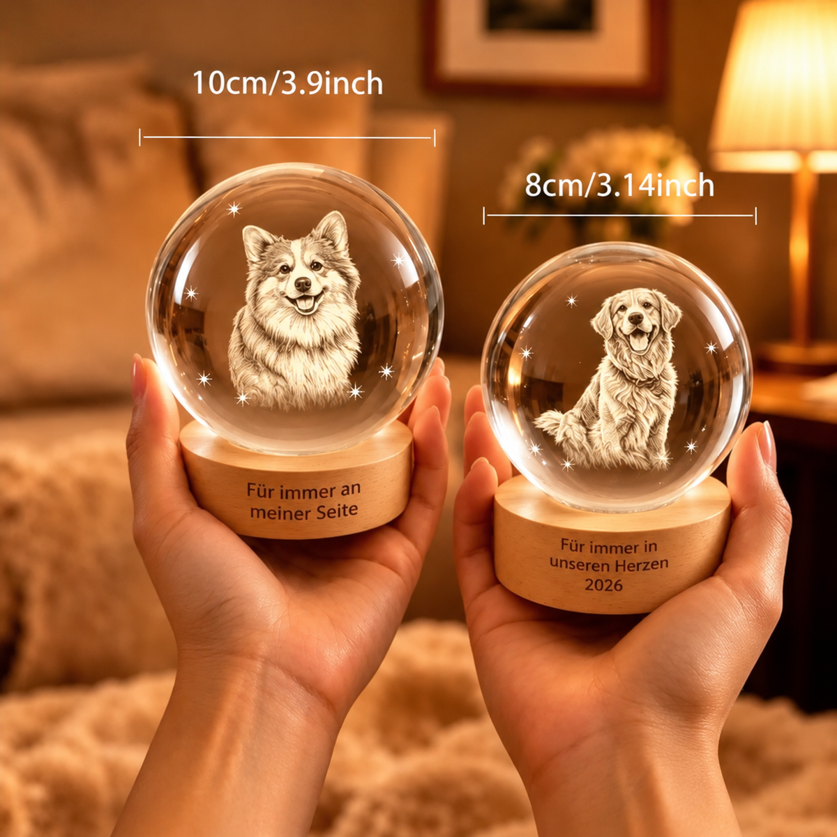 EwigePfote – Personalisierte Erinnerungskugel aus Kristall 🔮🐾