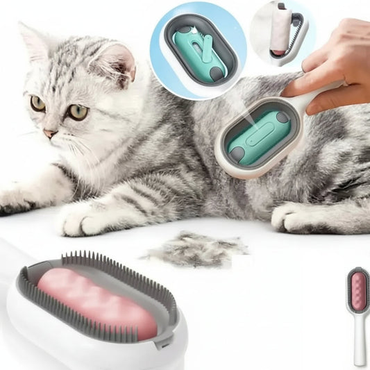 3-in-1 Fellbürste mit Wassertank für Katzen & Hunde