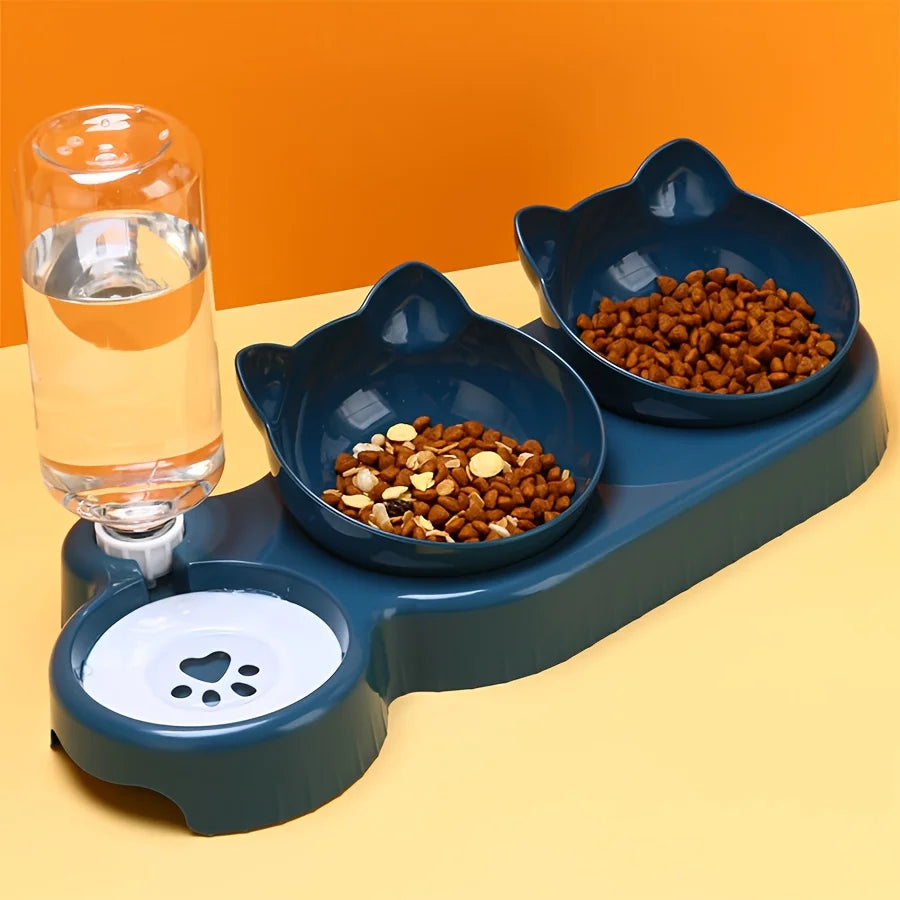 3-in-1 Katzennapf mit Wasserspender