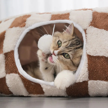 3-in-1 Kuscheltunnel-Bett für Haustiere