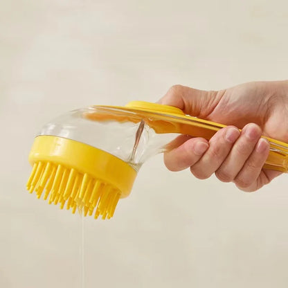 2-in-1 Haustier Badebürste mit Shampoo-Spender