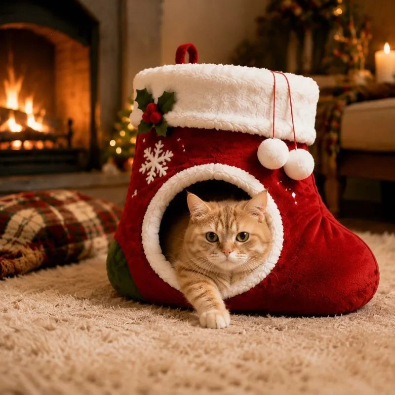 StrumpfSchlummer – Katzenbett im Nikolausstiefel 🎄🐱