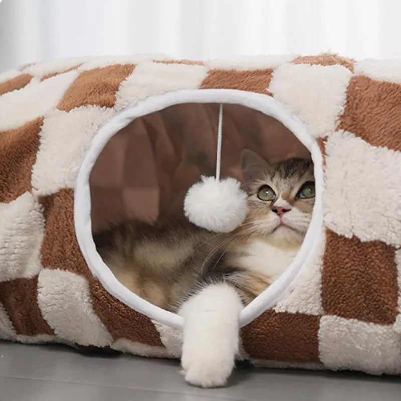 3-in-1 Kuscheltunnel-Bett für Haustiere