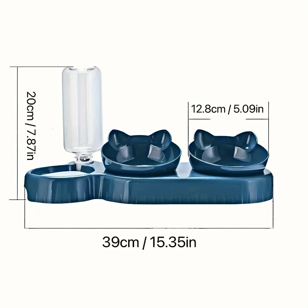 3-in-1 Katzennapf mit Wasserspender