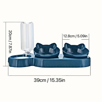 3-in-1 Katzennapf mit Wasserspender