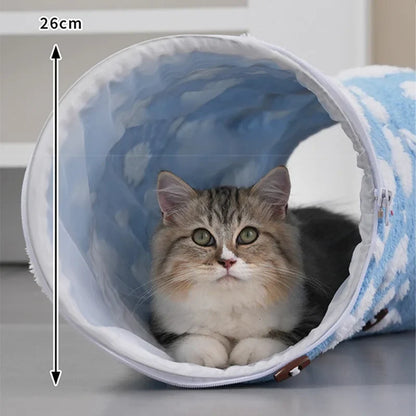 3-in-1 Kuscheltunnel-Bett für Haustiere