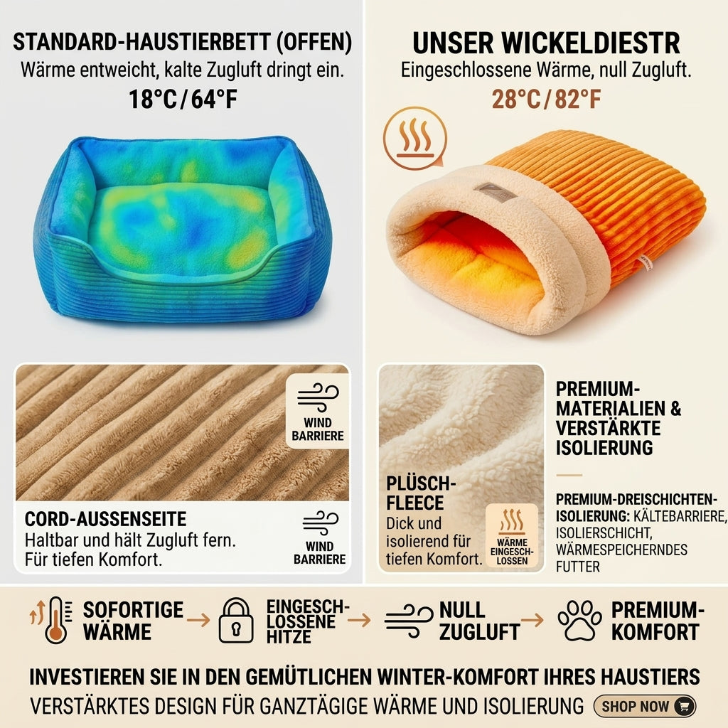 KuschelKokon Haustier-Schlafsack mit Haube