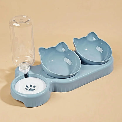 3-in-1 Katzennapf mit Wasserspender