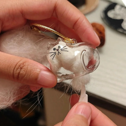PurrCapsule Katzenhaar-Erinnerungs-Schlüsselanhänger
