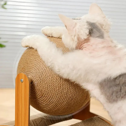 2-in-1 Kratzball & Sisal-Kratzbrett aus Massivholz