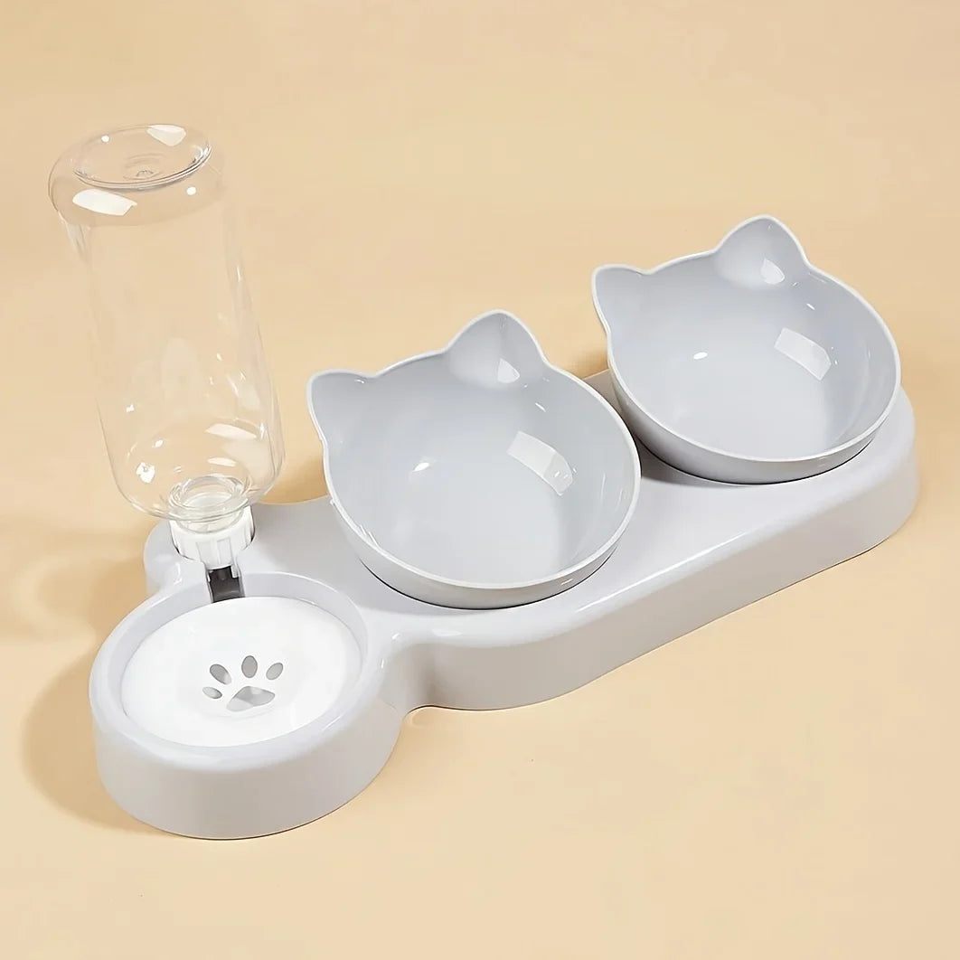 3-in-1 Katzennapf mit Wasserspender