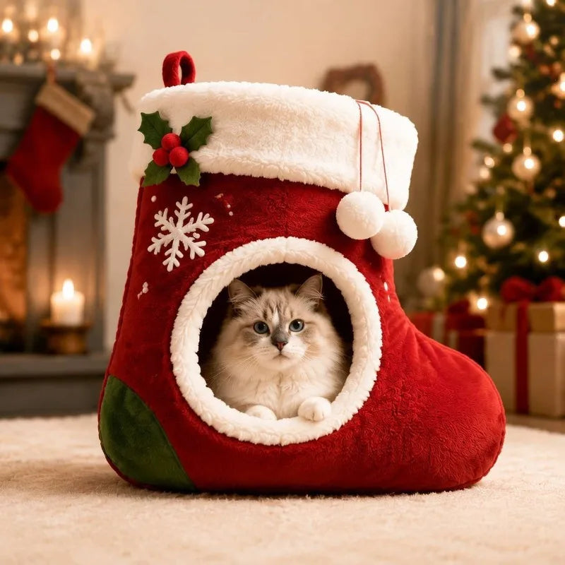StrumpfSchlummer – Katzenbett im Nikolausstiefel 🎄🐱