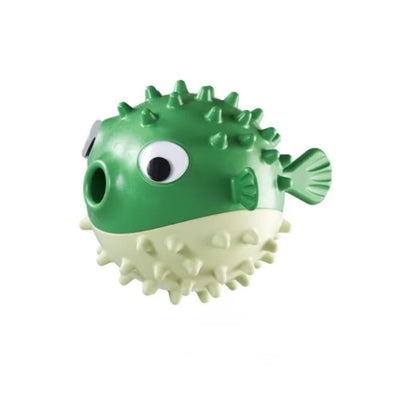 Hüpfender Fisch für Hunde – Spielball mit Leckerli & Sound