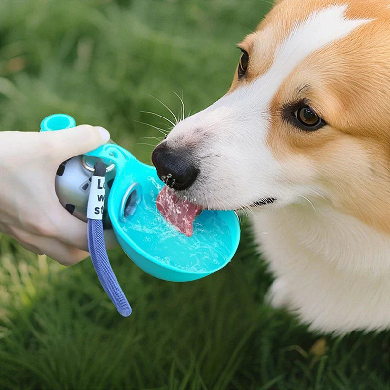 HydraPaw 2-in-1 Edelstahl Haustier-Wasserflasche mit Napf | Auslaufsicherer tragbarer Hunde-Reisebehälter
