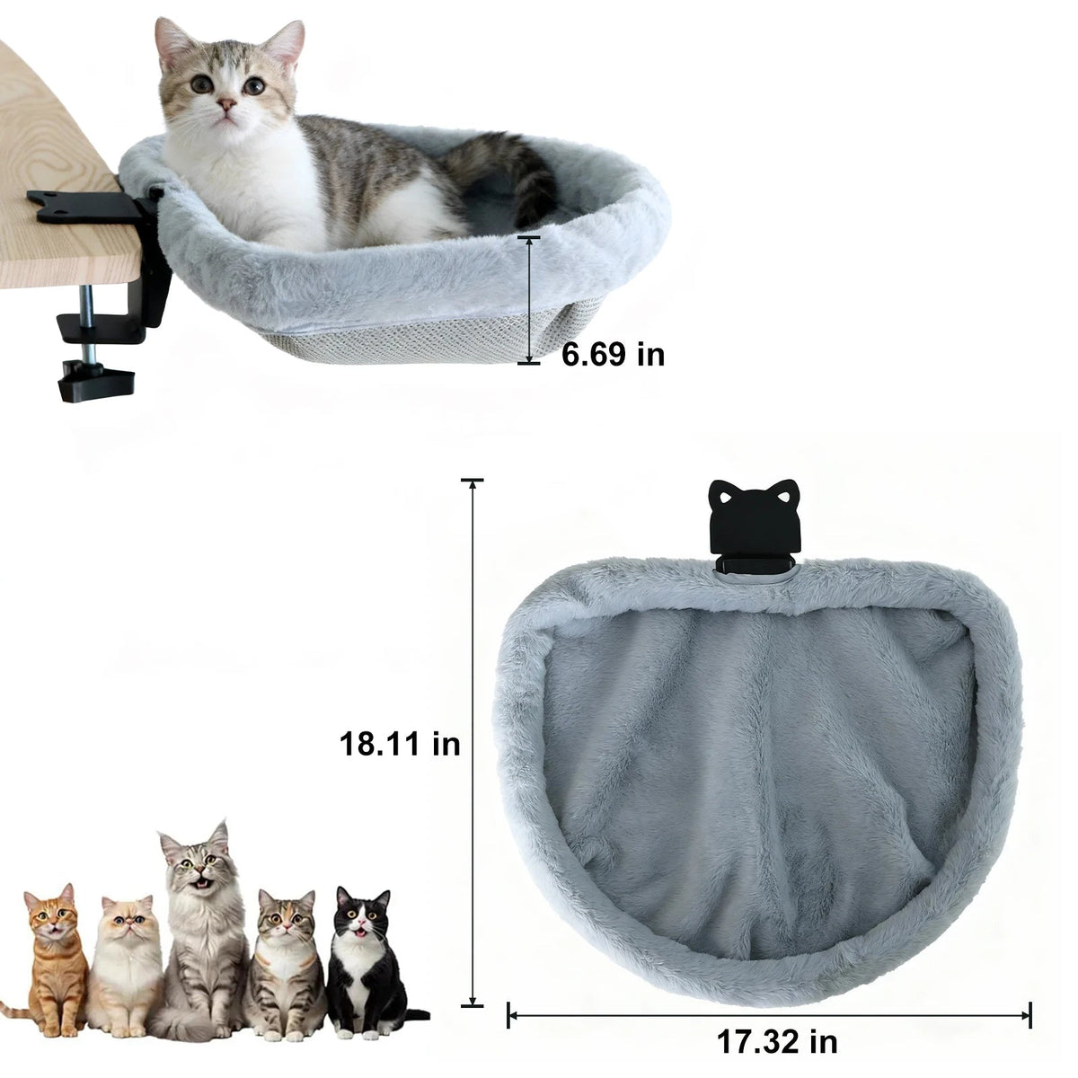 Zusammenklappbares Katzenbett & Hängematte für den Schreibtisch