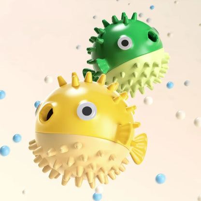 Hüpfender Fisch für Hunde – Spielball mit Leckerli & Sound