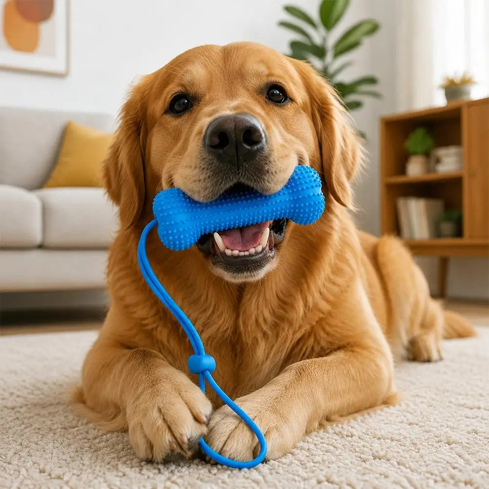 2-in-1 Zahnpflege-Kauspielzeug für Hunde – Zahnbürstenhilfe