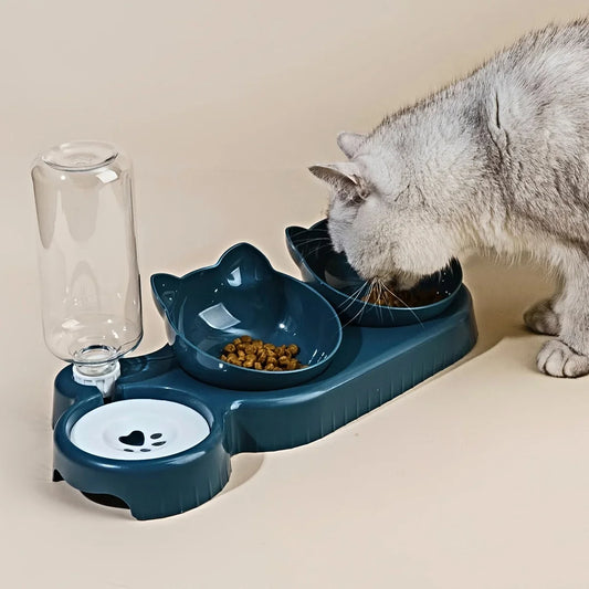3-in-1 Katzennapf mit Wasserspender