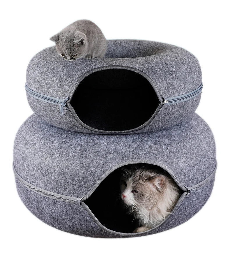 Donut Katzenbett aus Filz