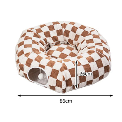 3-in-1 Kuscheltunnel-Bett für Haustiere