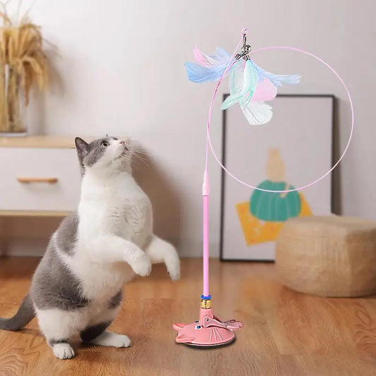 Interaktives Katzen Spielzeug mit Saugnapf